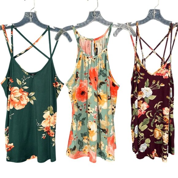 3 Papermoon Floral Camisole Tank Tops Bundle - Picture 9 of 9